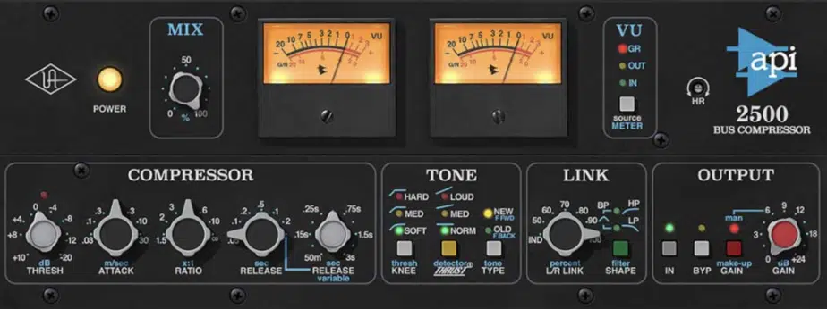 10 API 2500 Buss Compressor by Universal Audio - Unison