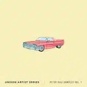 Illustration of a red vintage car against a yellow background, with text at the bottom reading "Unison Artist Series - Peter Kuli Samples Vol. 1" by Peter Kuli.