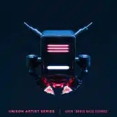 Cover image for Unison Artist Series - AXEN "Droid Bass Sounds," featuring a futuristic, illuminated robot emitting red and blue lights.