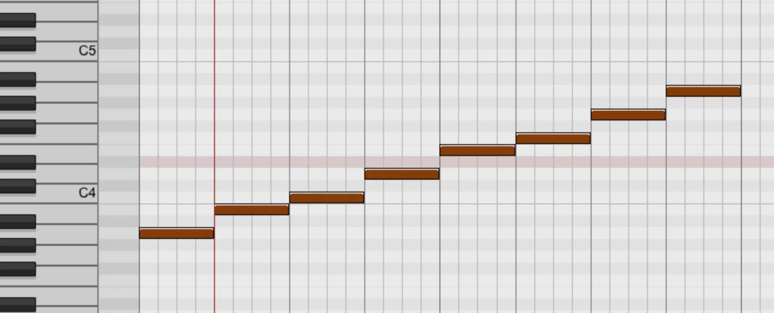 A Natural Minor Scale - Unison