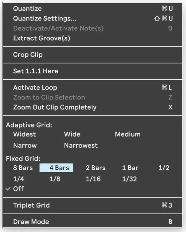 Ableton Grid and Quantize - Unison