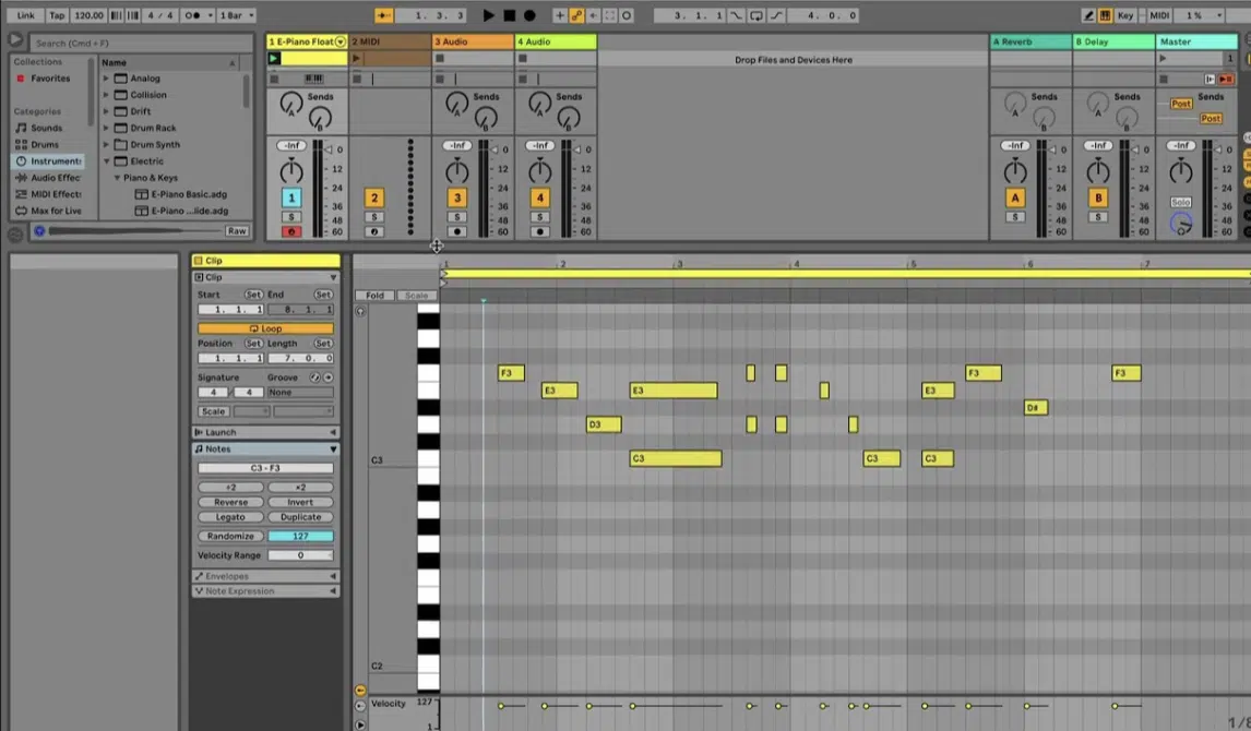 Ableton MIDI Editor - Unison