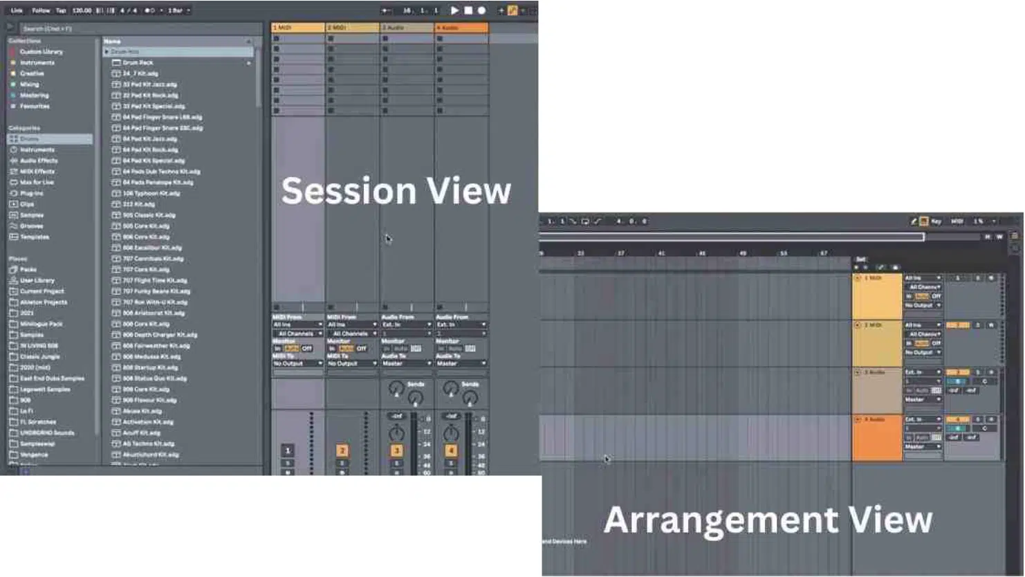 Ableton Piano Roll Session View Arrangement View - Unison