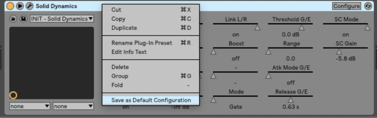 Ableton save preset - Unison