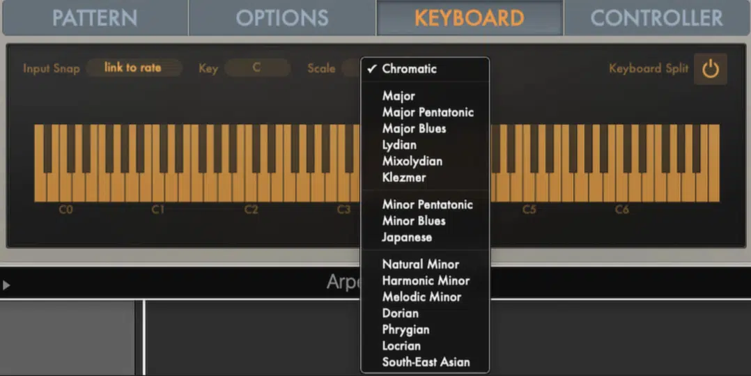 Arpeggiator scale - Unison