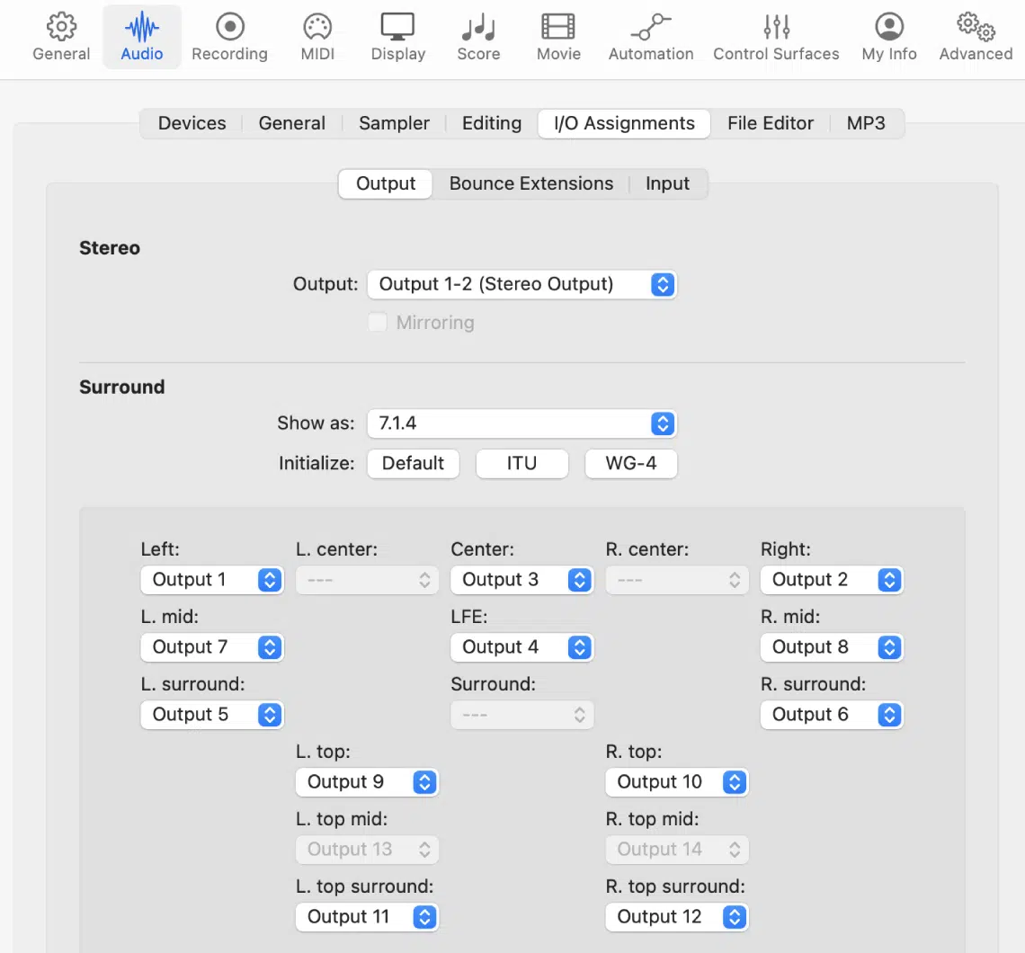 Audio Output - Unison