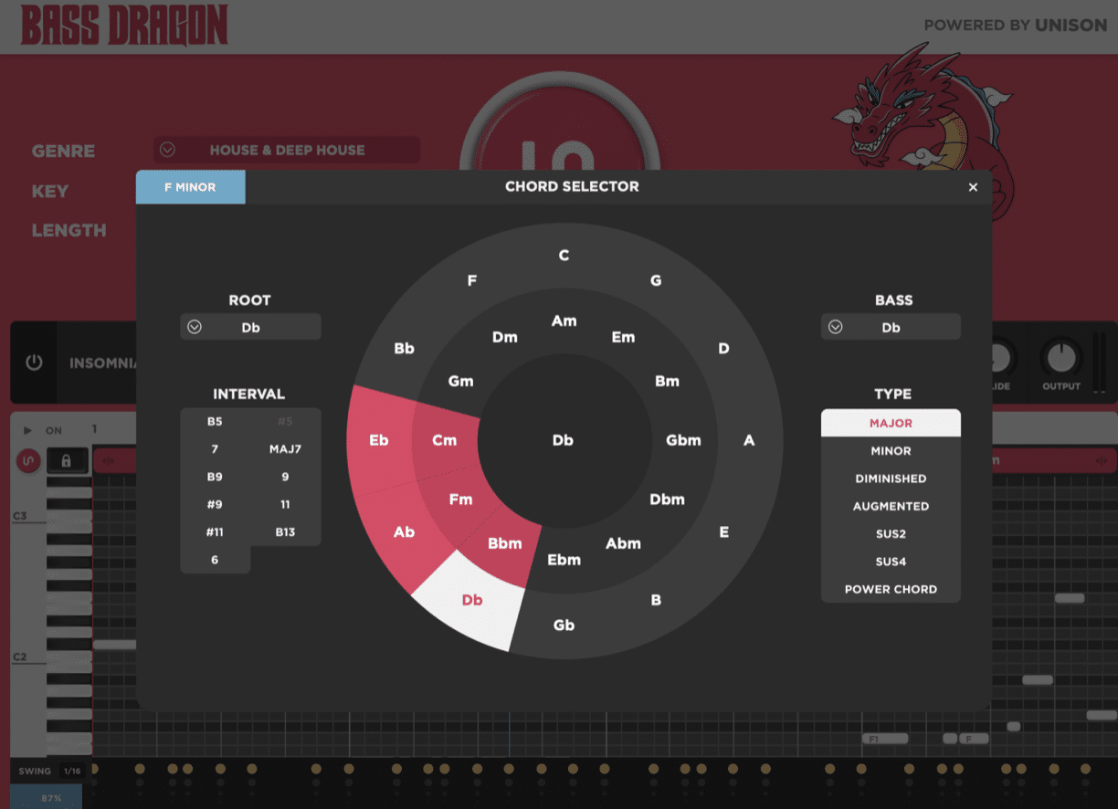Bass Dragon Chord Selector - Unison