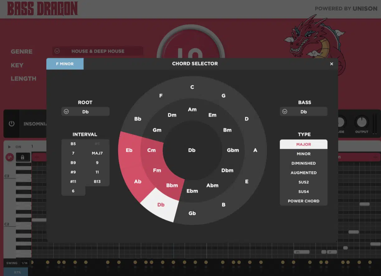 Bass Dragon Chord Selector - Unison