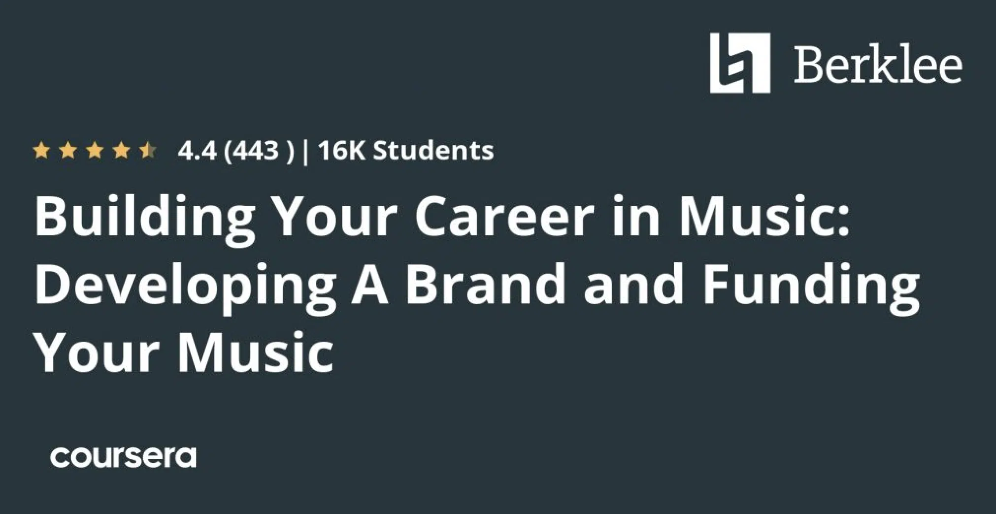 Building Your Career in Music Developing A Brand and Funding Your Music by Berklee College of Music Coursera - Unison