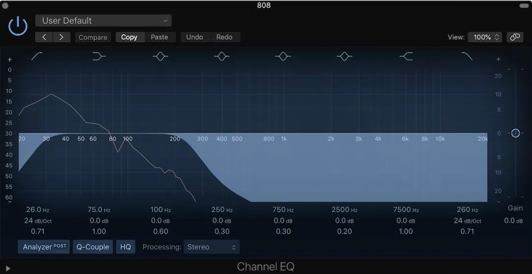 Carving space in freq range - Unison