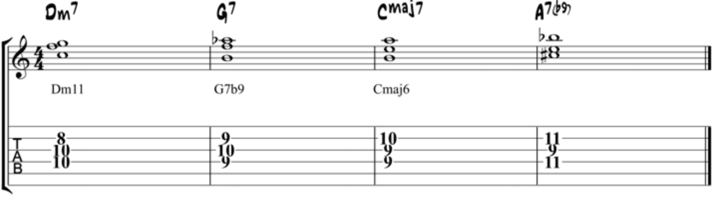 Chord Progression ii V I - Unison