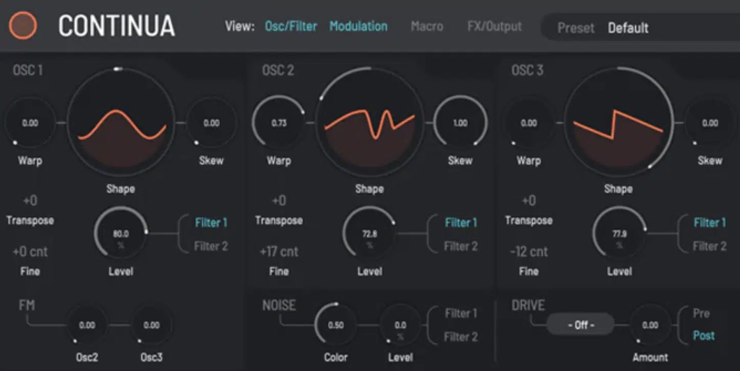 Continua Oscillators - Unison