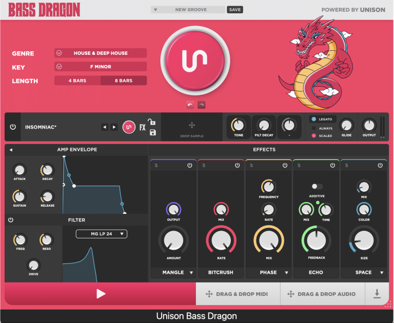 Unison Bass Dragon The New AI Bassline Generator VST Finally Revealed