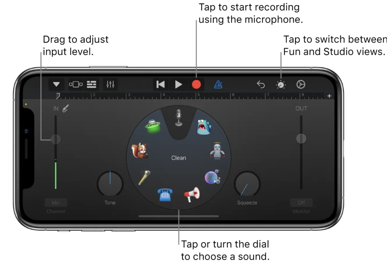 GarageBand app Recording - Unison