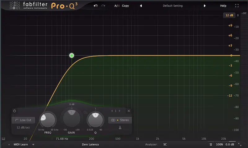 High pass filter 3 - Unison