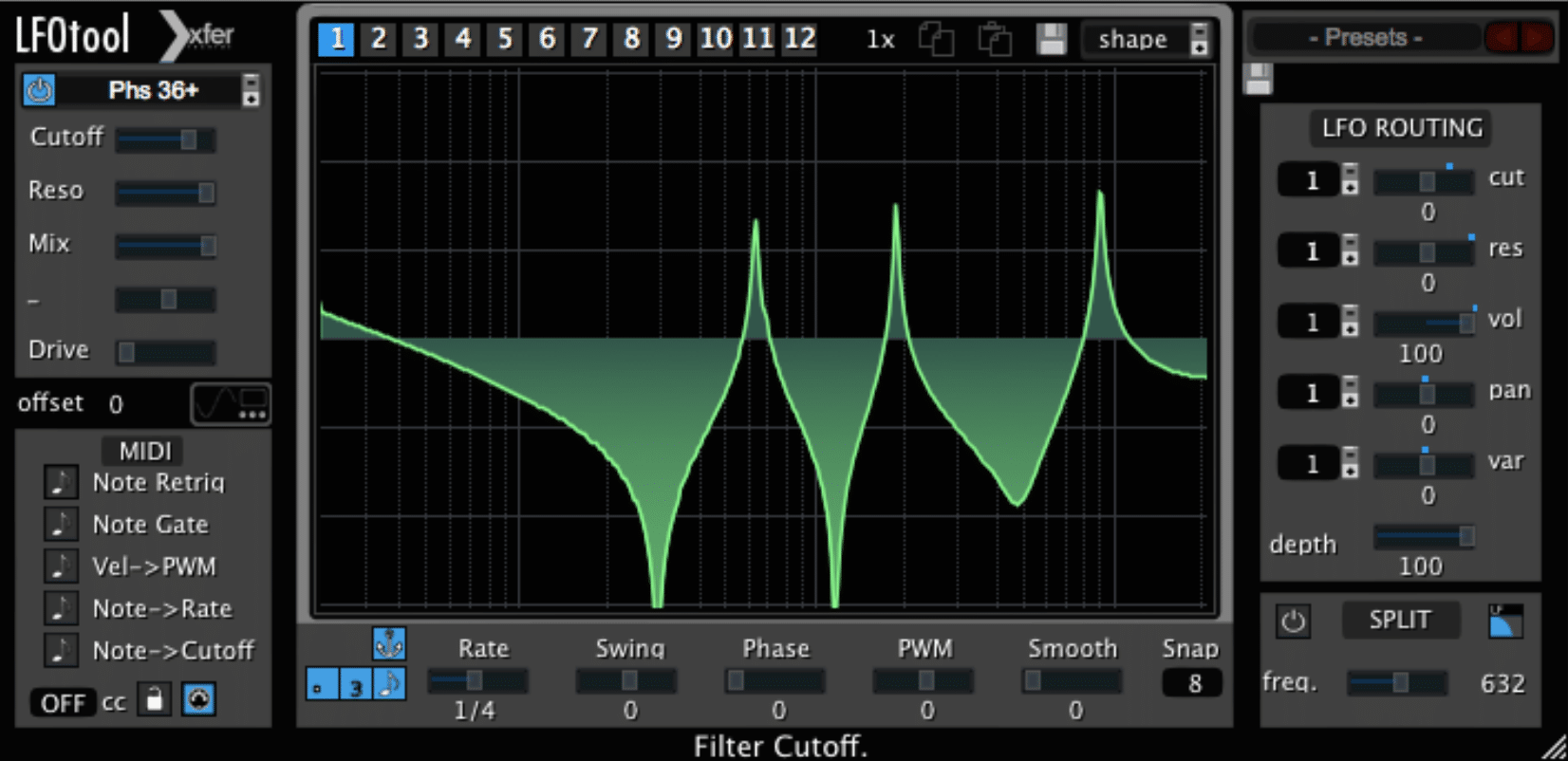 LFO Tool Filter Cutoff - Unison