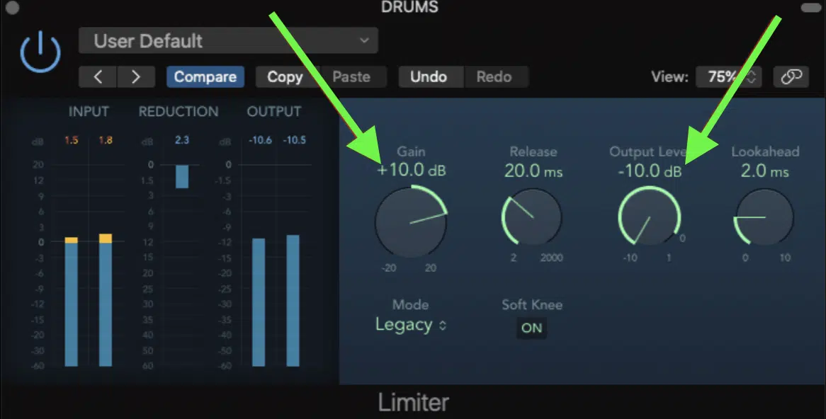 Limiting Individual Tracks - Unison