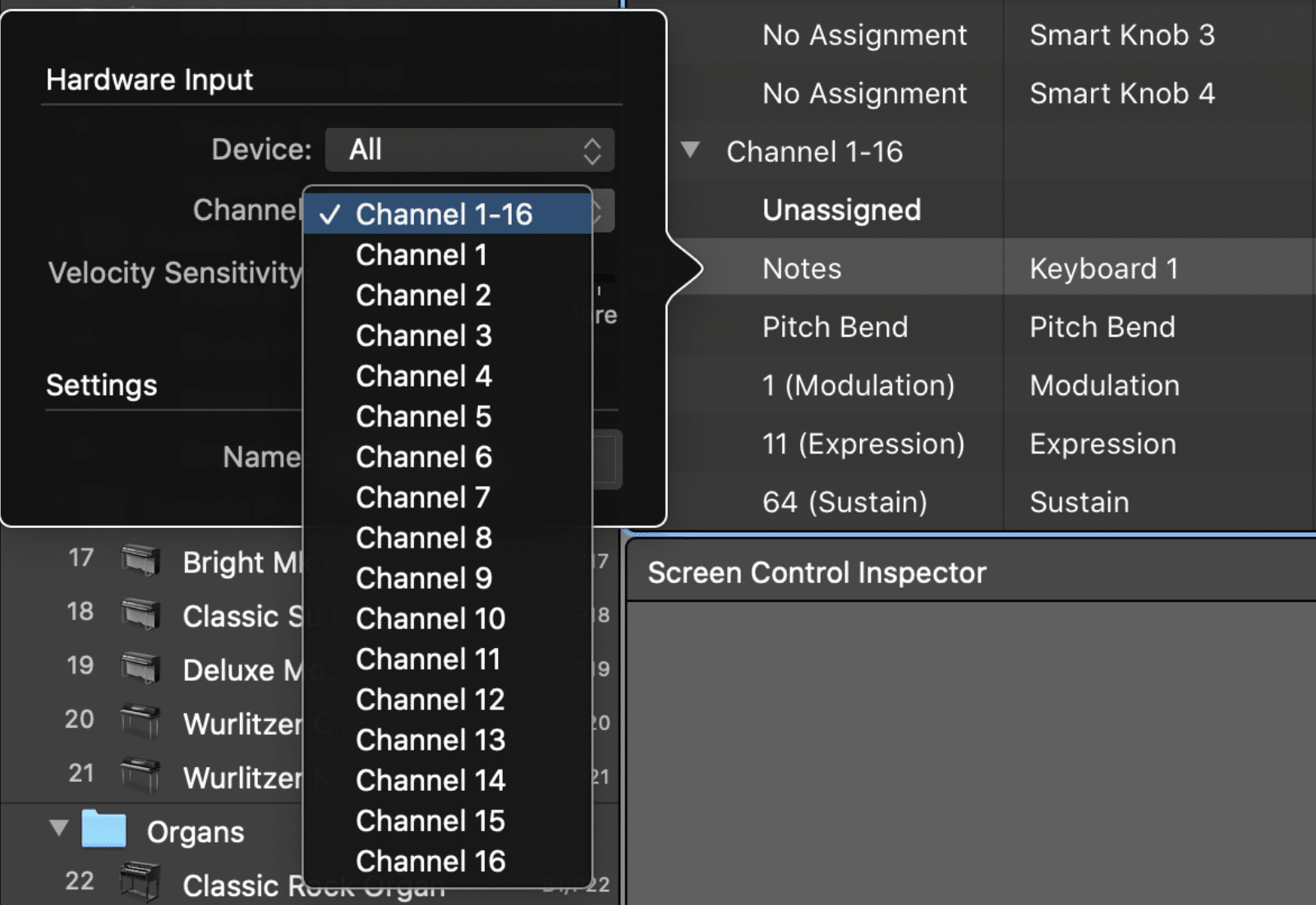 MIDI Channel - Unison