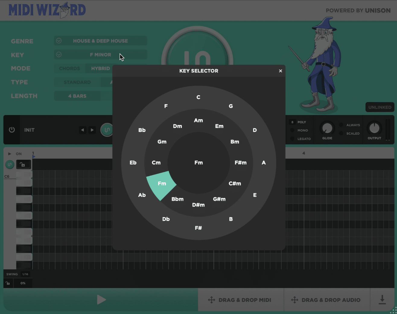 MIDI Wizard Select - Unison