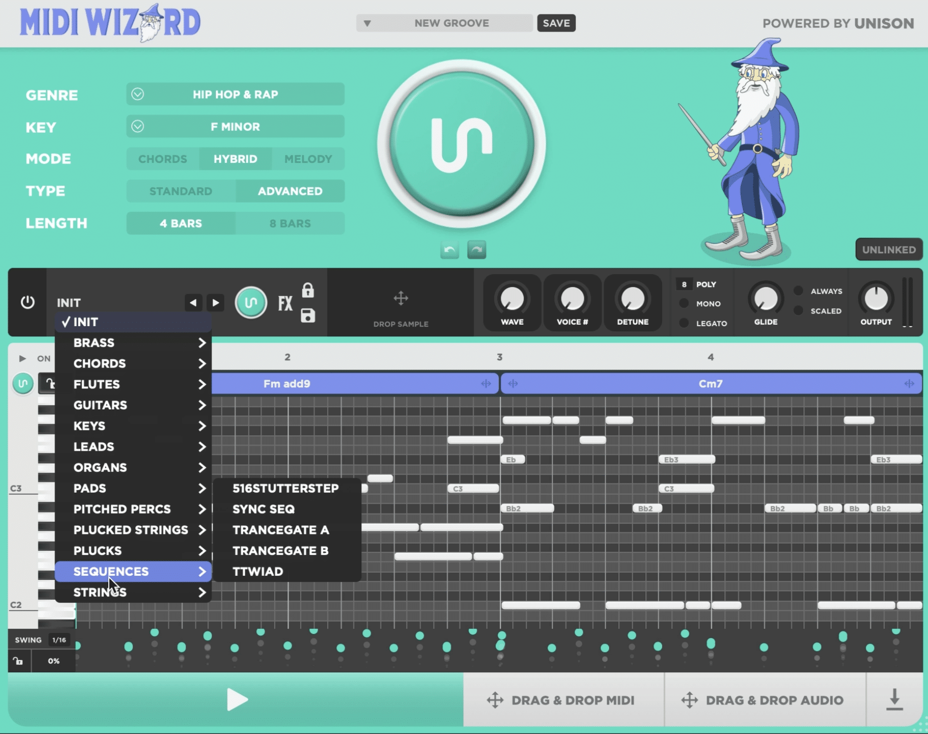 MIDI Wizard Synth Sample Presets - Unison