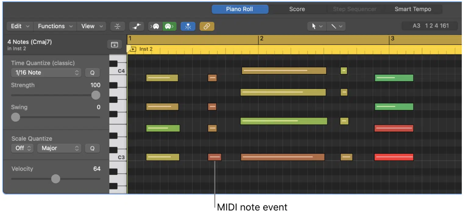 MIDI note event - Unison