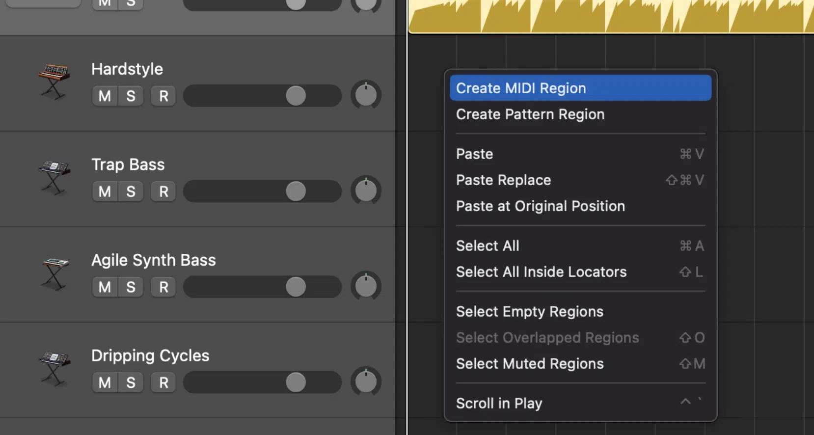 MIDI regions 1 - Unison