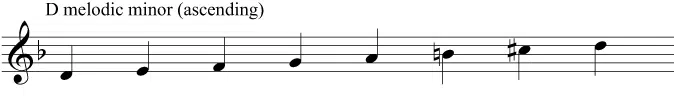 Melodic Minor scale ascending - Unison