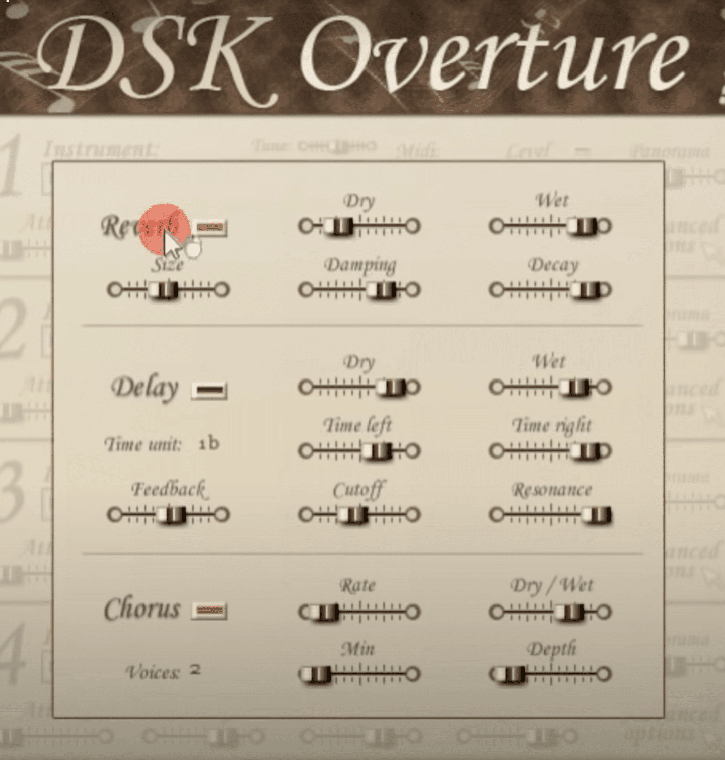 Overture Reverb Delay Chorus - Unison