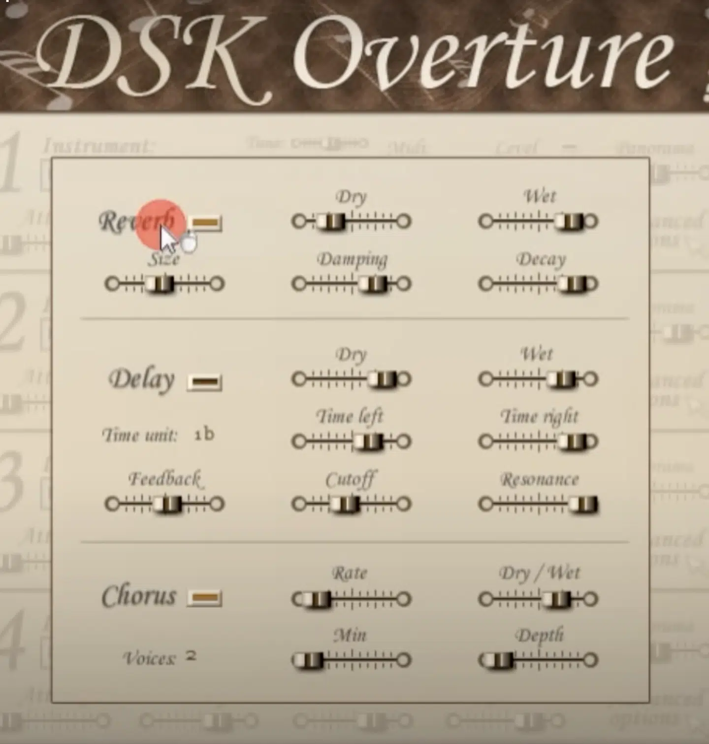 Overture Reverb Delay Chorus - Unison