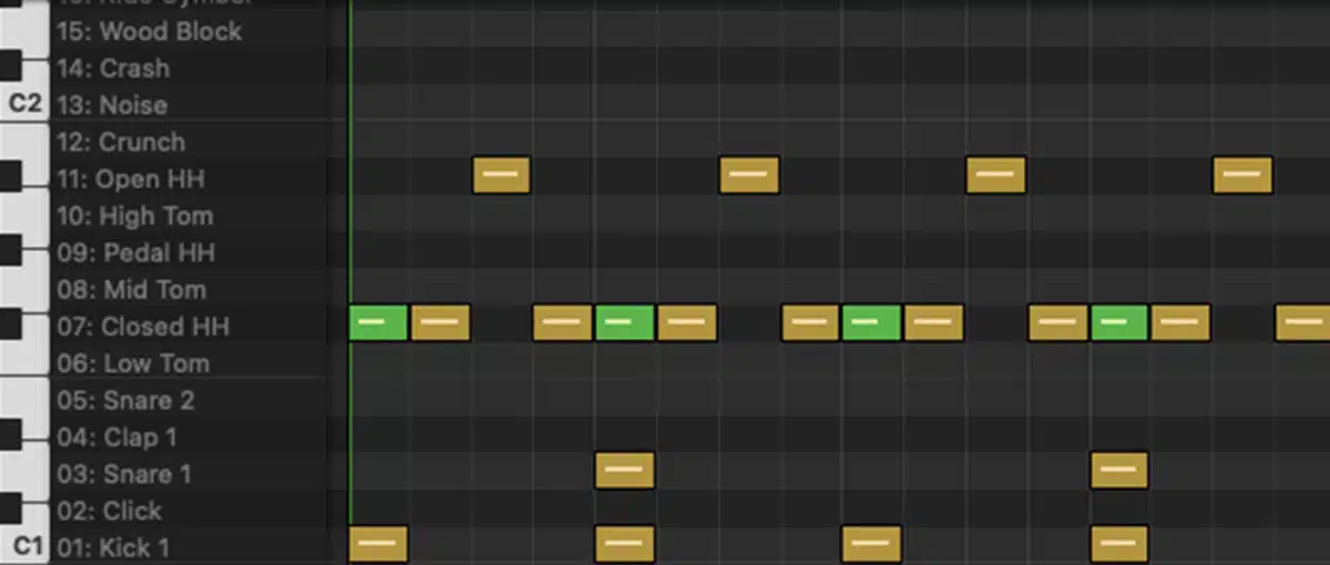 Piano roll as step sequencer - Unison