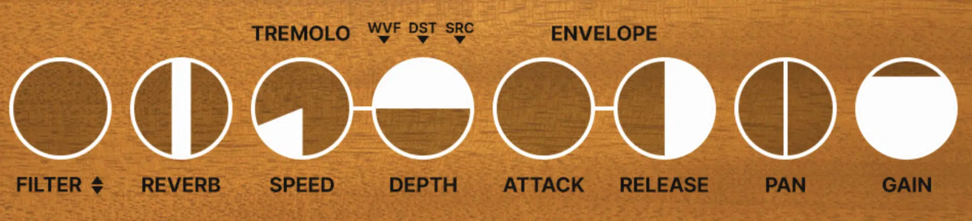 PlastikGuitar Tremolo Envelope Reverb Filter - Unison