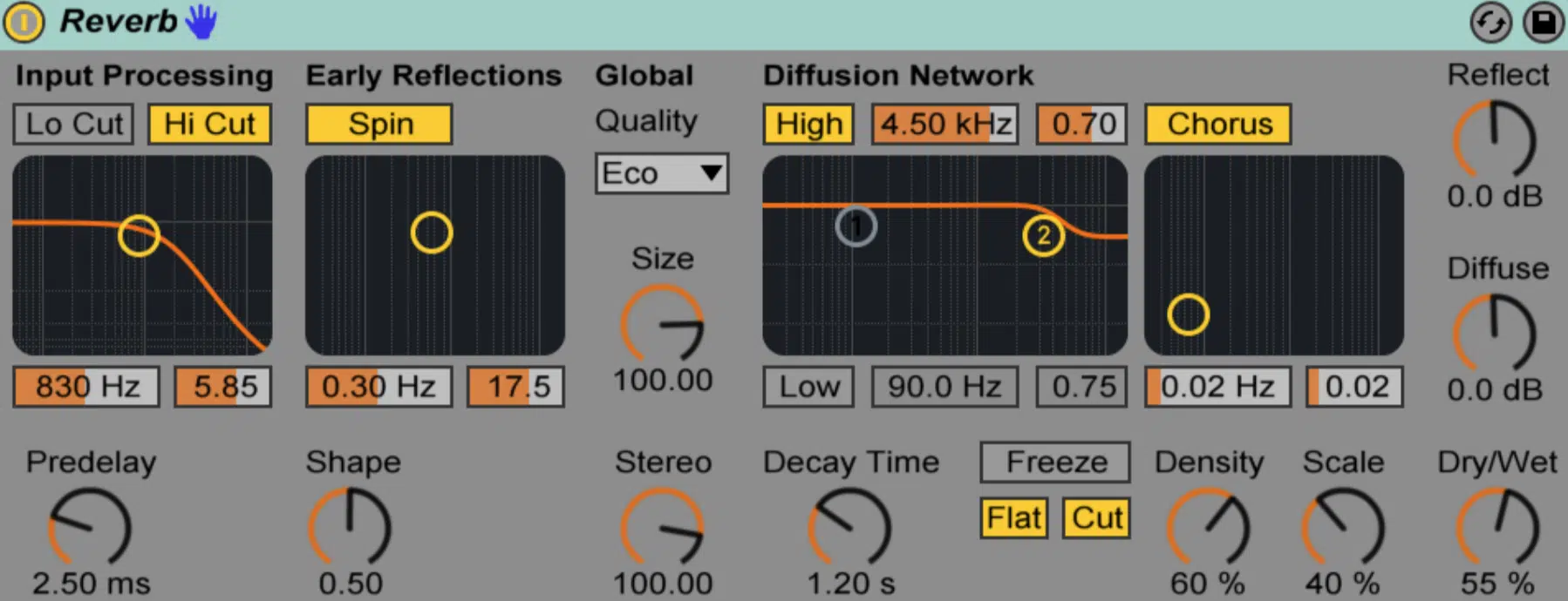 Reverb Parameters - Unison