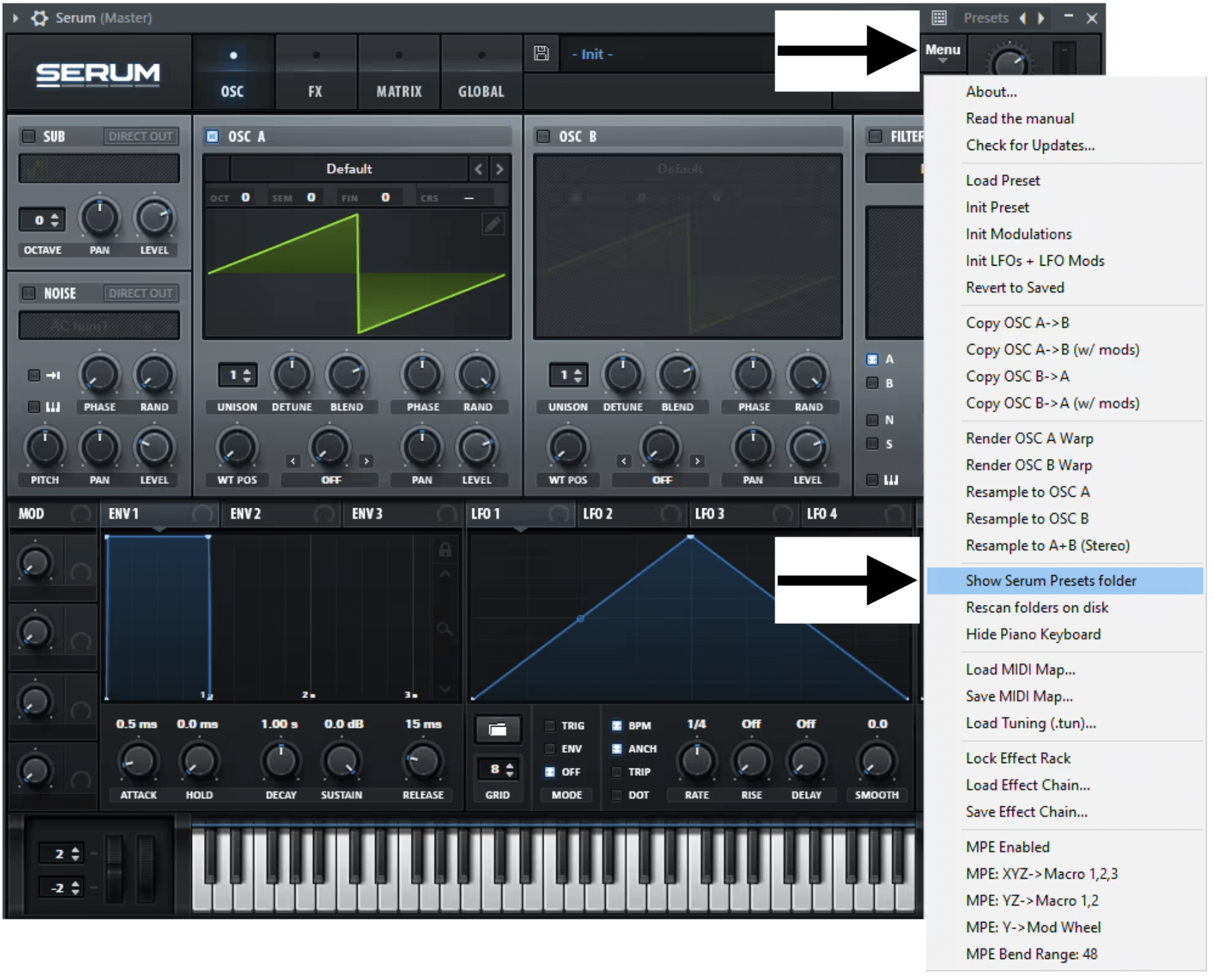 Show Serum Presets Folder - Unison