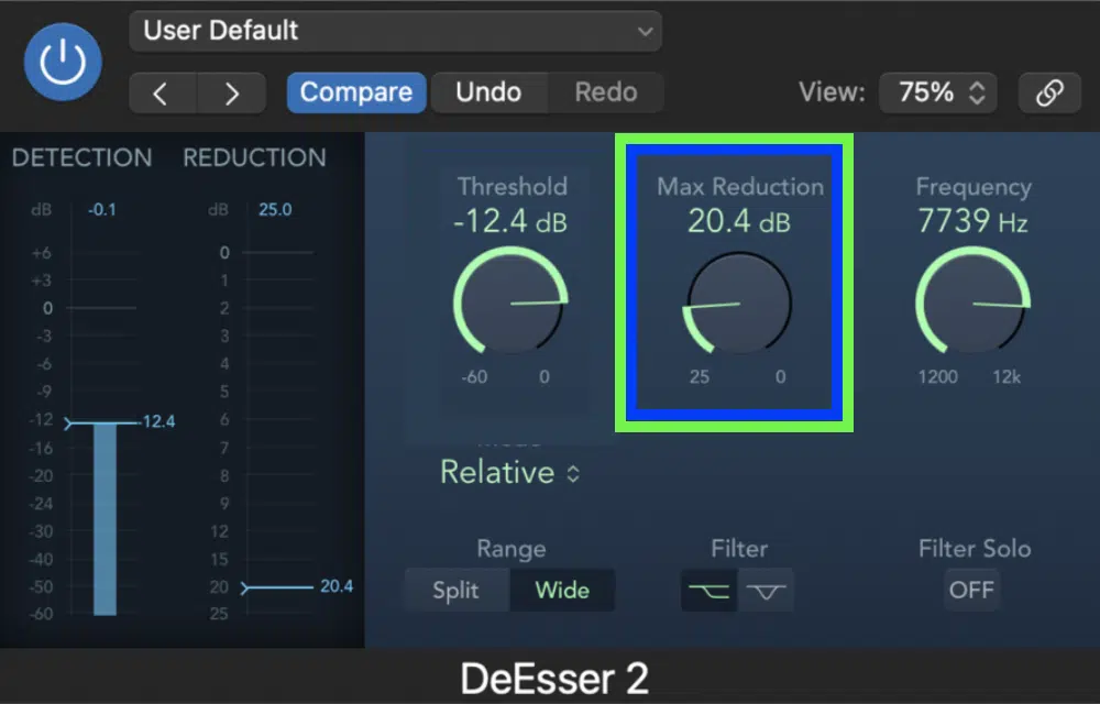 Threshold De esser 1 - Unison