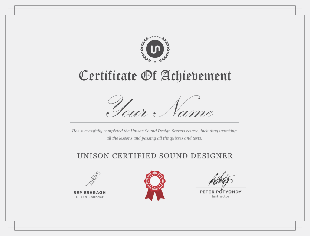 Unison Sound Designer Certificate Art - Unison