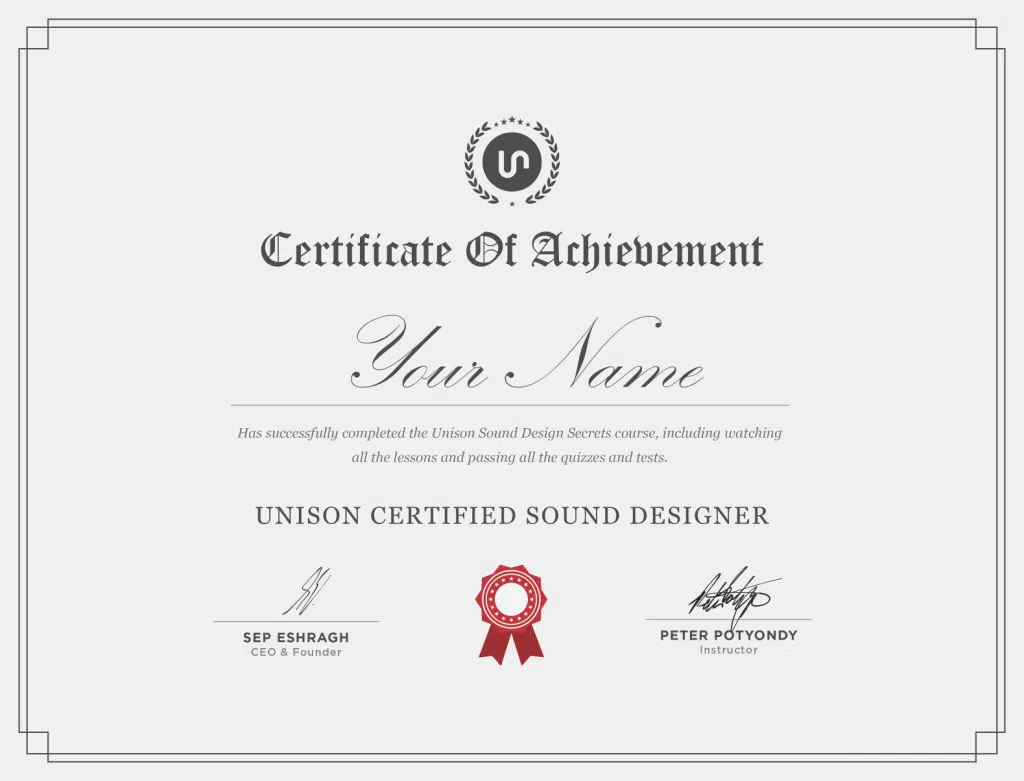 Unison Sound Designer Certificate Art - Unison