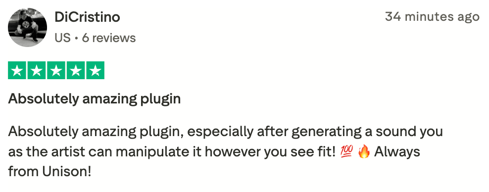 Unisynth Trustpilot 2 - Unison