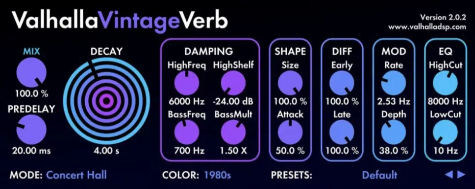 ValhallaDSP VintageVerb - Unison