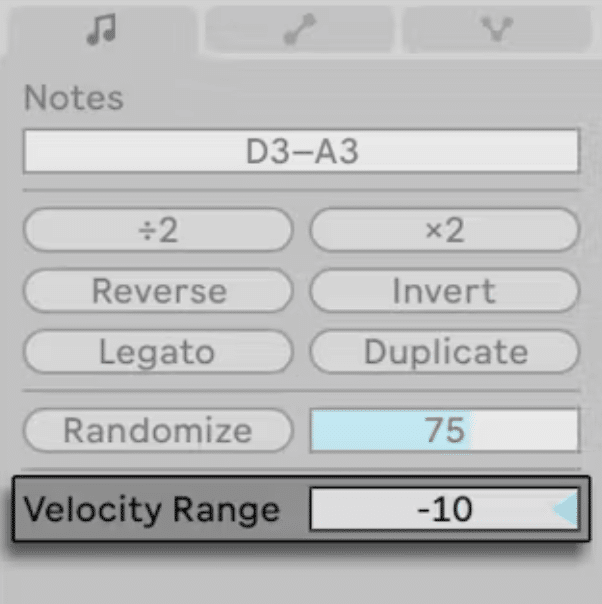 Velocity Range - Unison