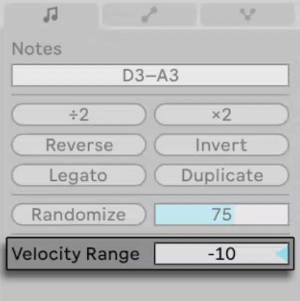 Velocity Range - Unison