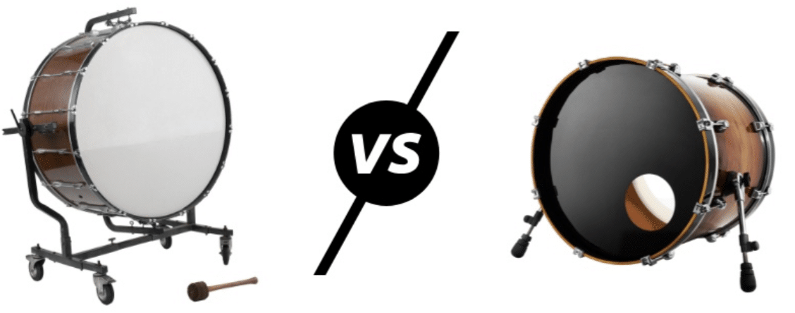 kick drum vs bass drum - Unison